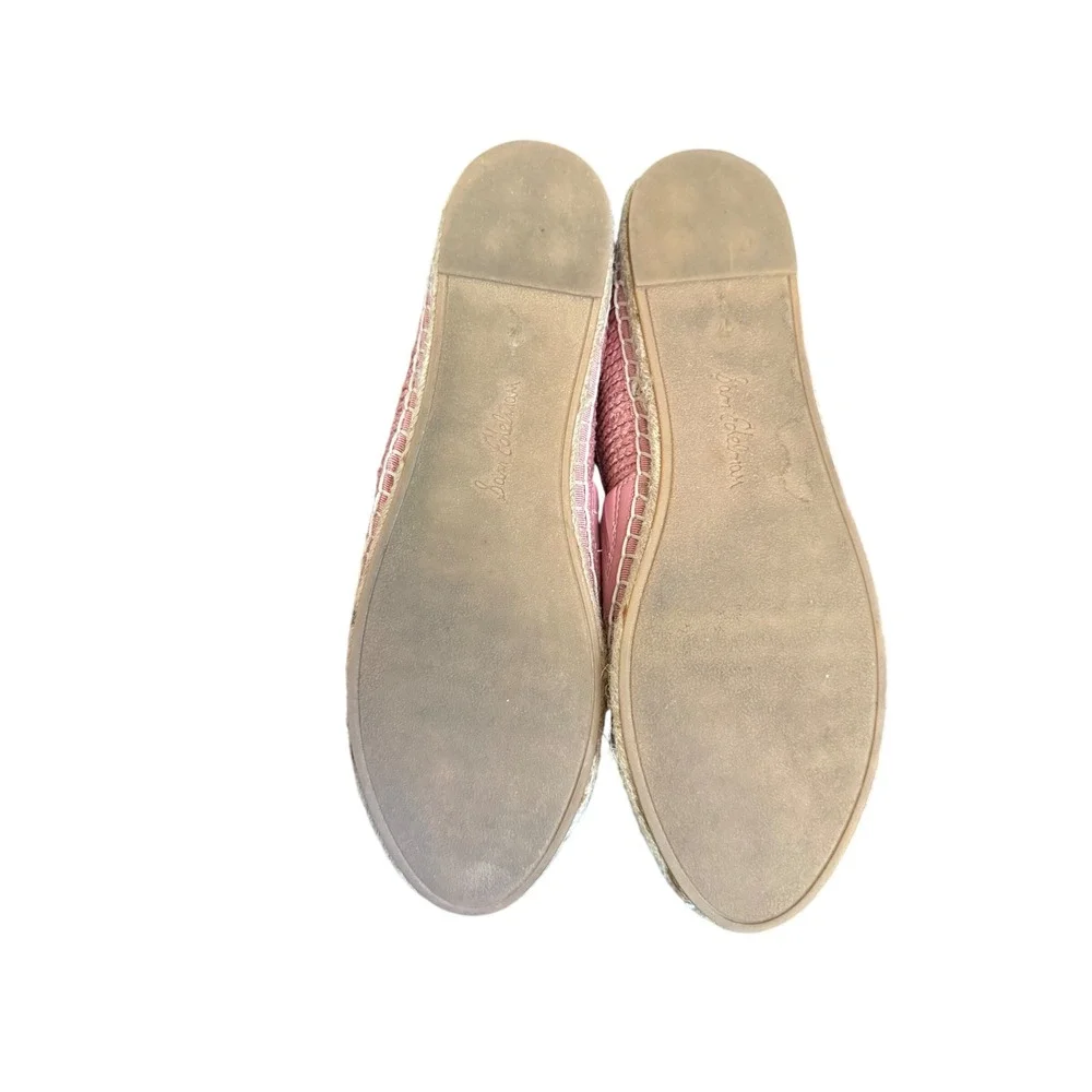 Sam Edelman Khloe Espadrille Flats Pink Raffia Rose Rope‎ Slip On Loafers 9.5